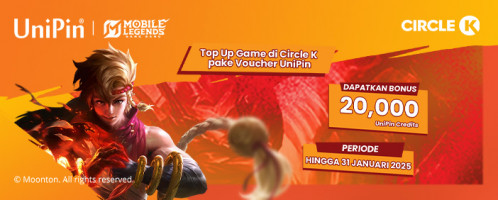 Beli Voucher Game UniPin di Circle K, Dapatkan bonus 20.000 UniPin Credits!